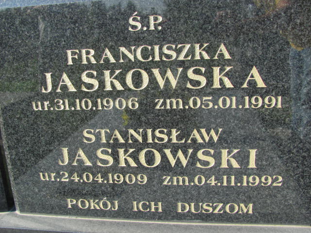 Walenty Jaskowski 1876 Zaleszany - Grobonet - Wyszukiwarka osób pochowanych
