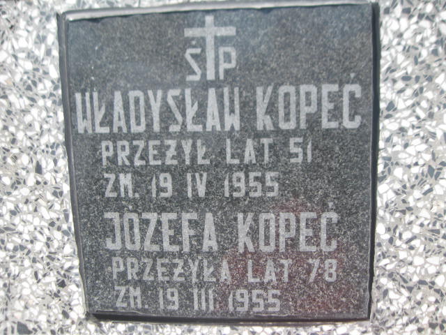 Józefa Kopeć 1877 Zaleszany - Grobonet - Wyszukiwarka osób pochowanych