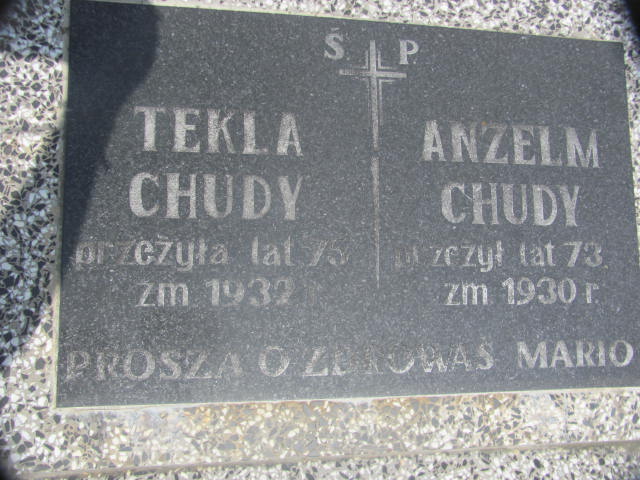 Tekla Chudy 1847 Zaleszany - Grobonet - Wyszukiwarka osób pochowanych