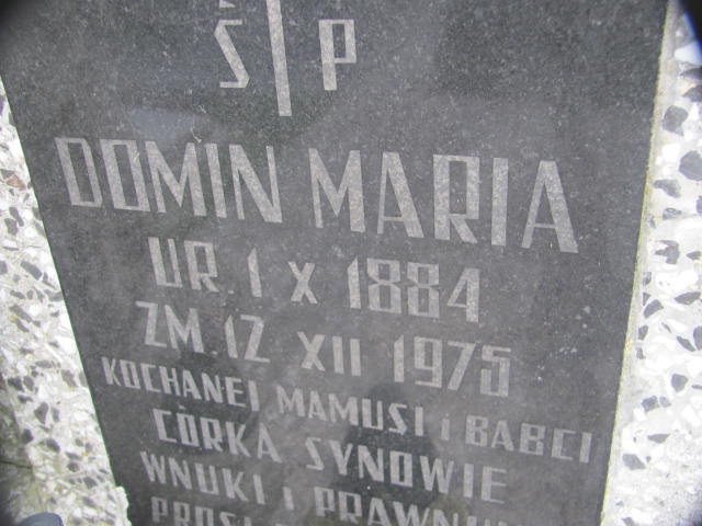 Maria Domin 1884 Zaleszany - Grobonet - Wyszukiwarka osób pochowanych