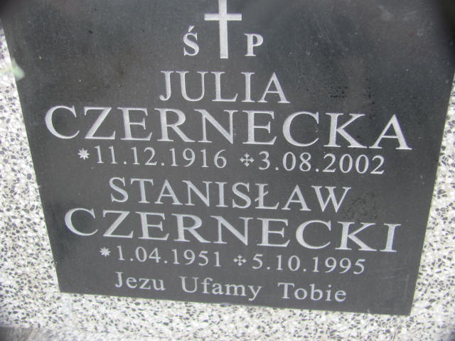 Julia Czernecka 1916 Zaleszany - Grobonet - Wyszukiwarka osób pochowanych